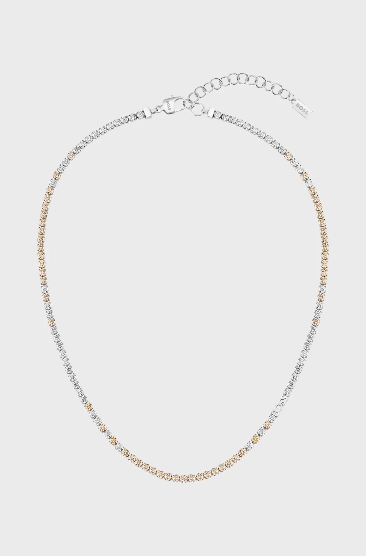 HUGO BOSS Adjustable Necklace With Clear And Champagne-coloured Crystals Sølv Shop