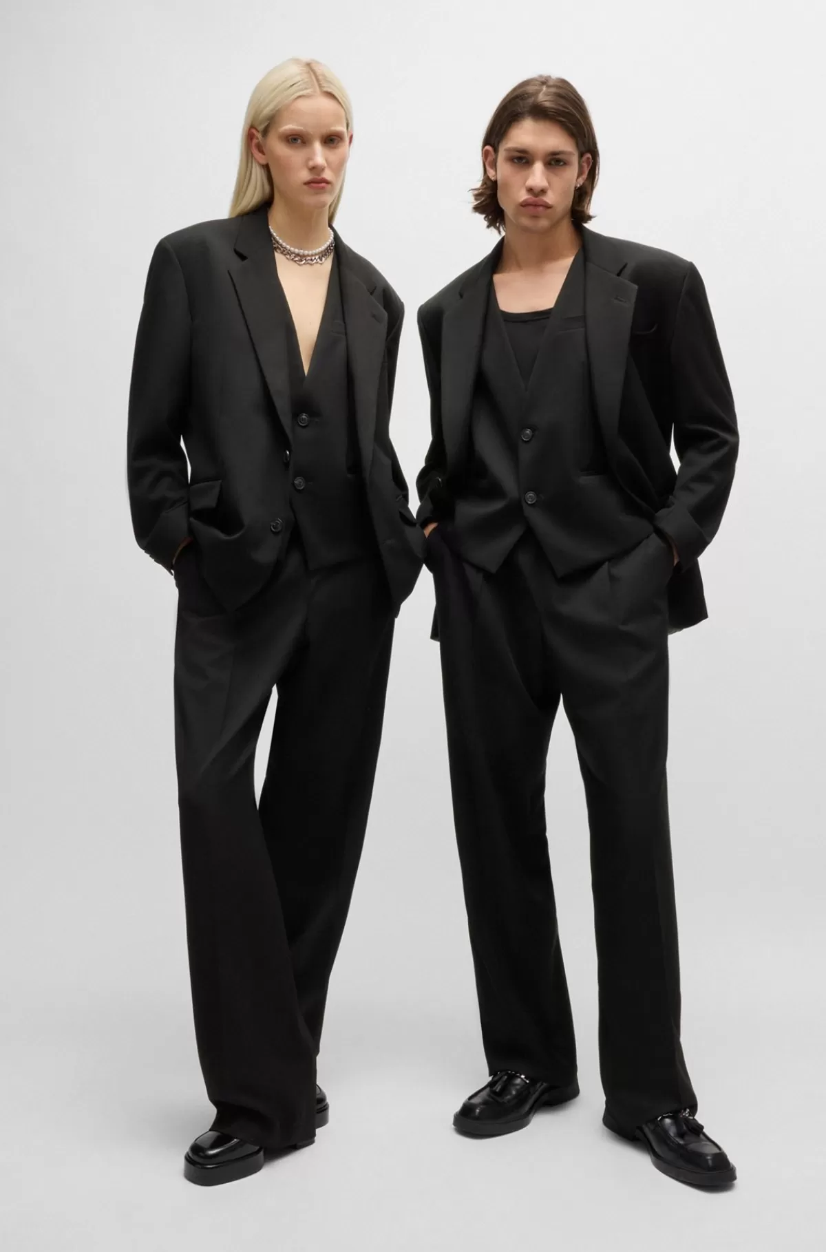 HUGO BOSS All-gender Bukser Med Relaxed Fit Og Elastisk Linning Sort Discount