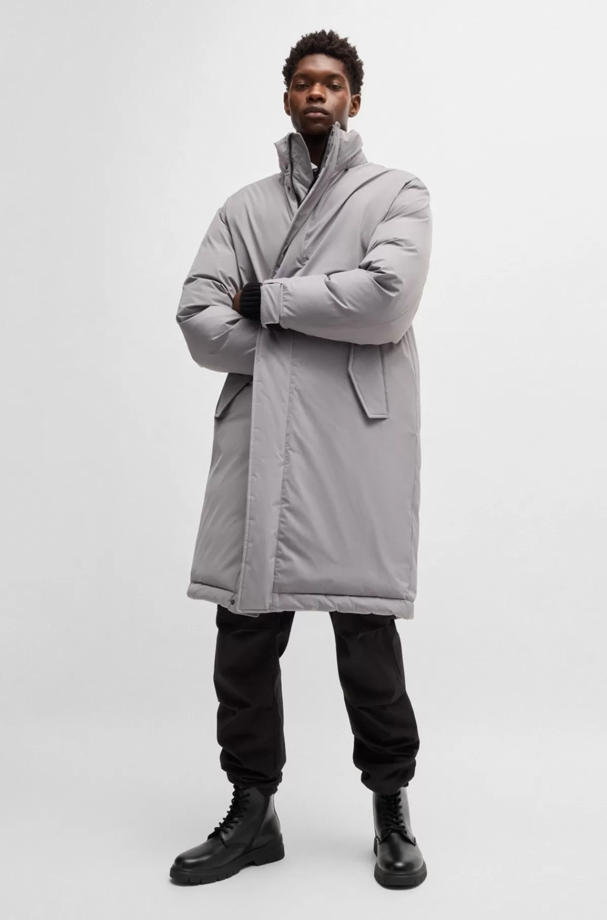 HUGO BOSS Ankelstøvler I Læder Med Præget Logo Sort Shop