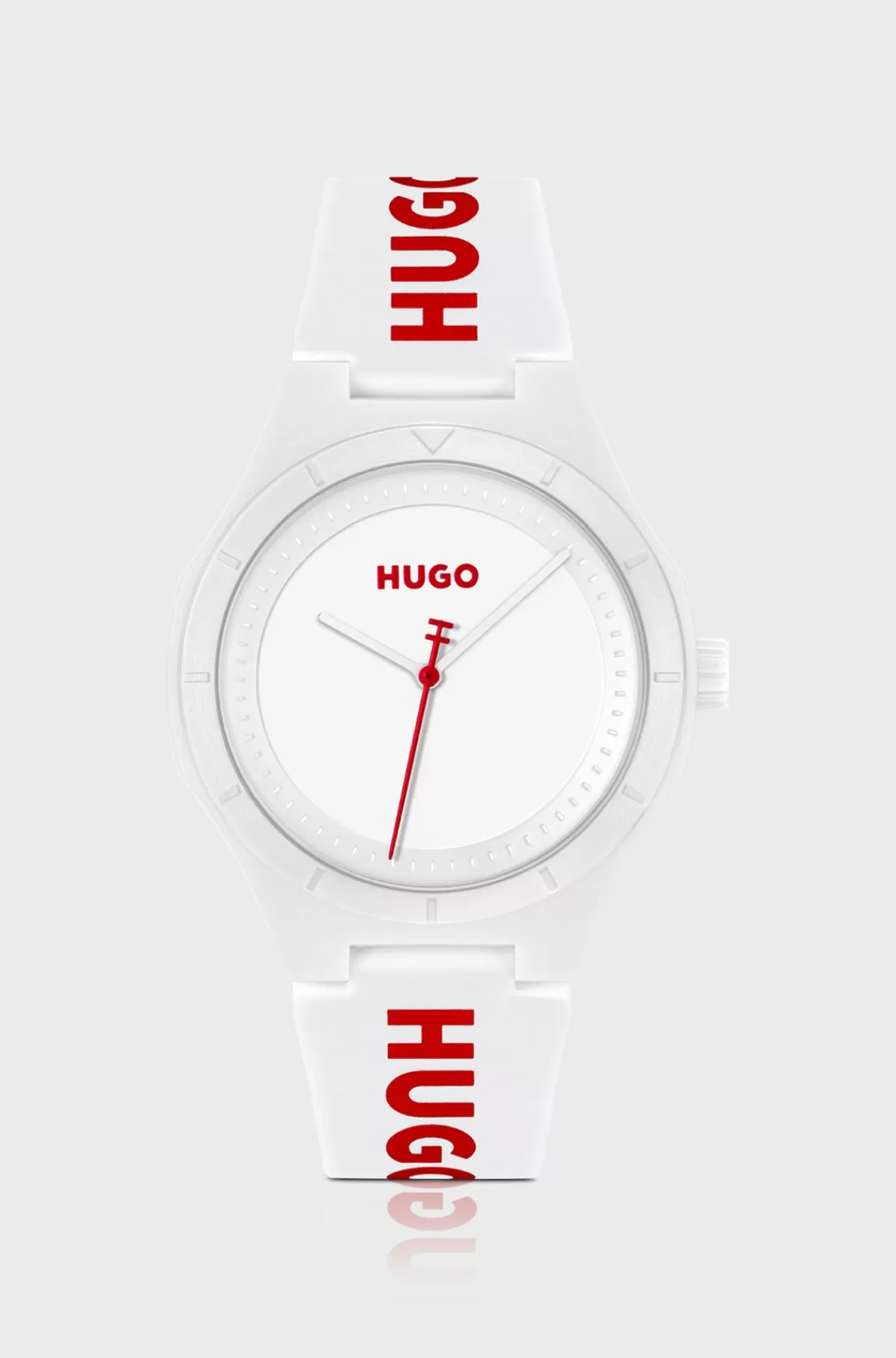 HUGO BOSS Armbåndsur I Mat Med Brandet Silikonerem Hvid Best