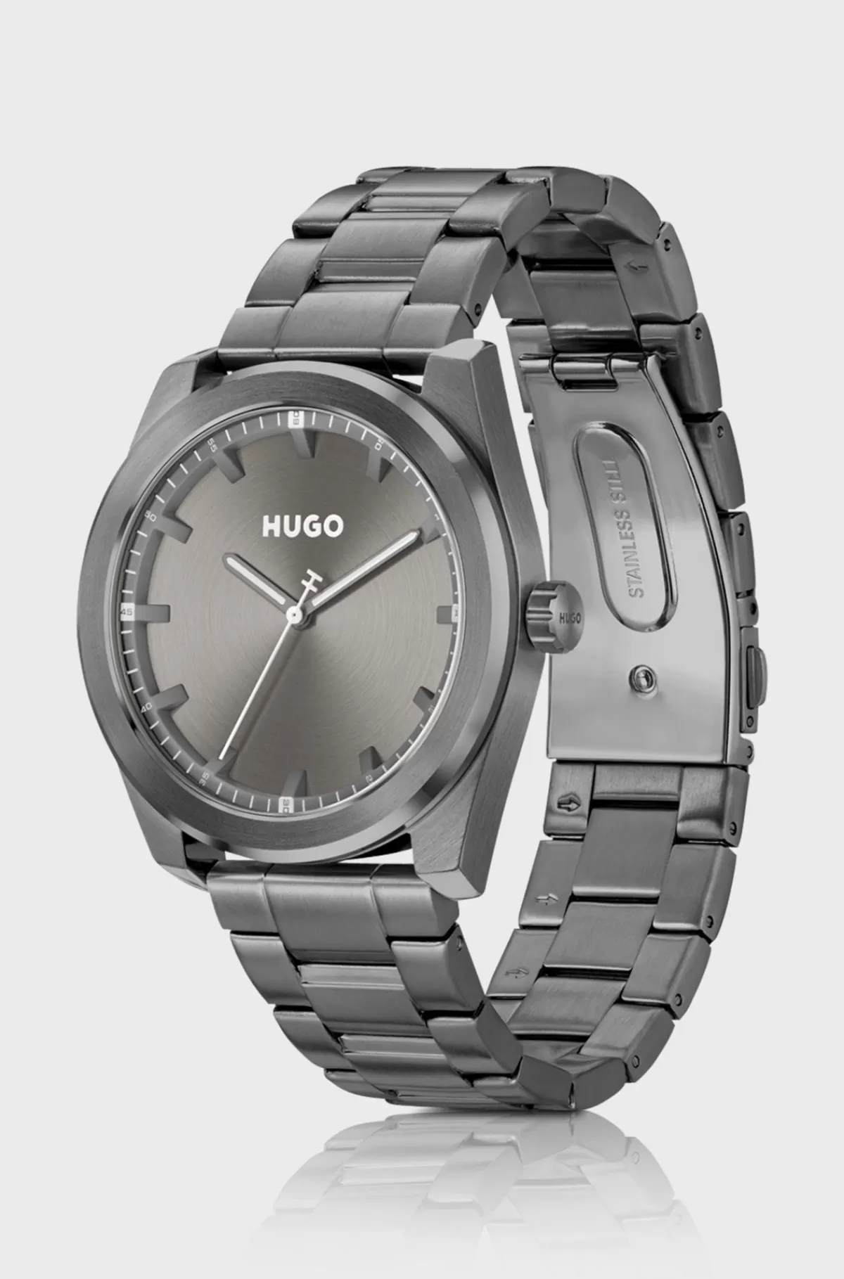 HUGO BOSS Armbåndsur Med Kæderem Og Urskive Grå Best Sale