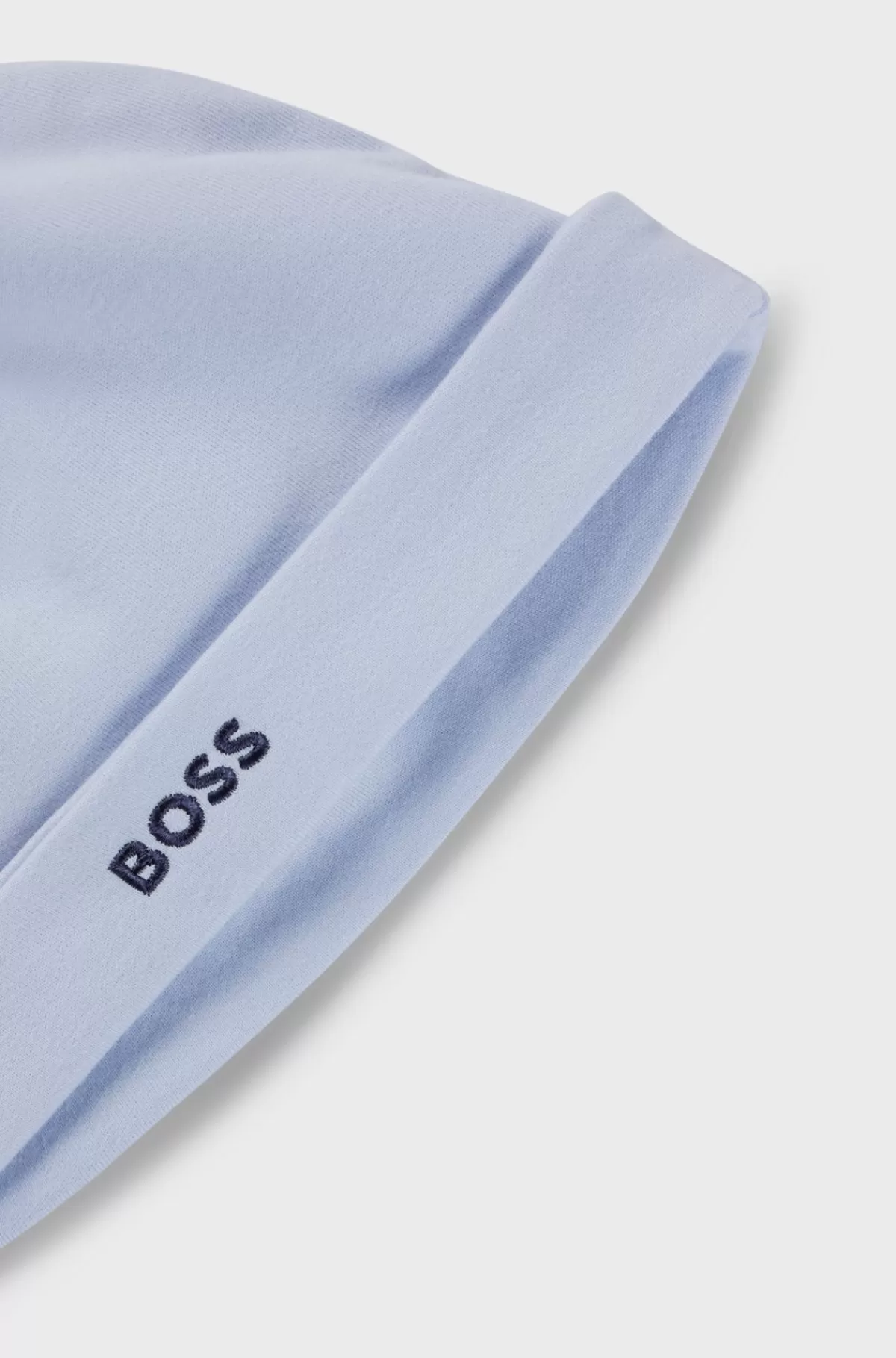 HUGO BOSS Babyhat I Bomuld Med Broderet Logo Lyseblå Online
