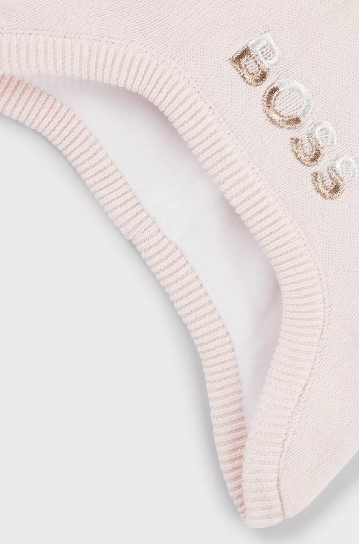 HUGO BOSS Babyhat I Bomuld Med Broderet Logo Og Pompon Lys pink Outlet