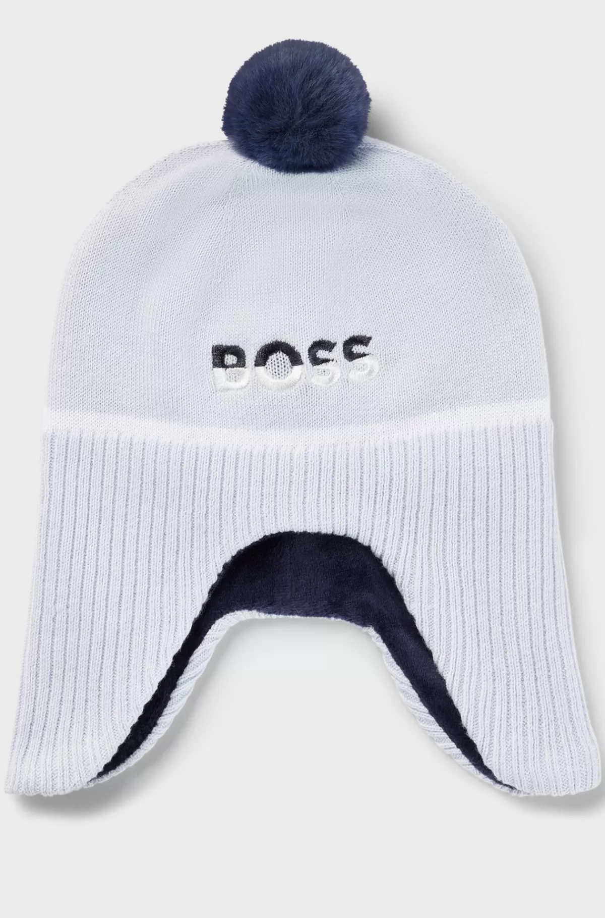 HUGO BOSS Babyhue Med Pompon Og ørevarmere Lyseblå Store