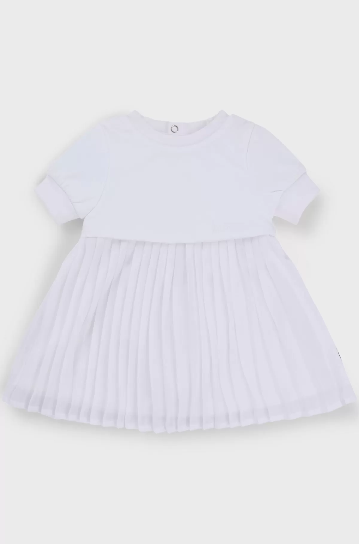 HUGO BOSS Babykjole Med Jerseytop Og Plisseret Skørt Hvid Cheap