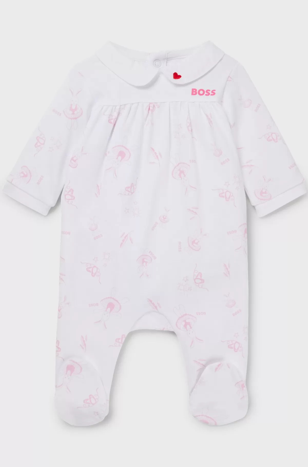 HUGO BOSS Babynatdragt Med Kaninmotiv Og Pan-krave Hvid Best