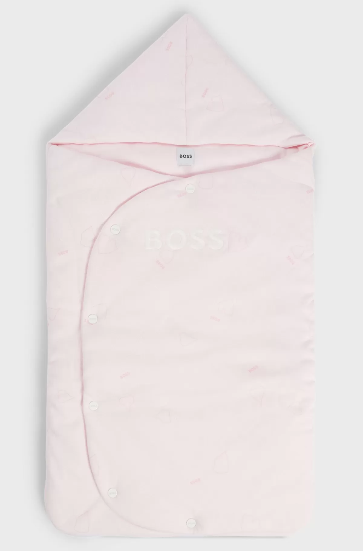 HUGO BOSS Babysvøb I Printet Bomuld Med Broderet Logo Lys pink Best