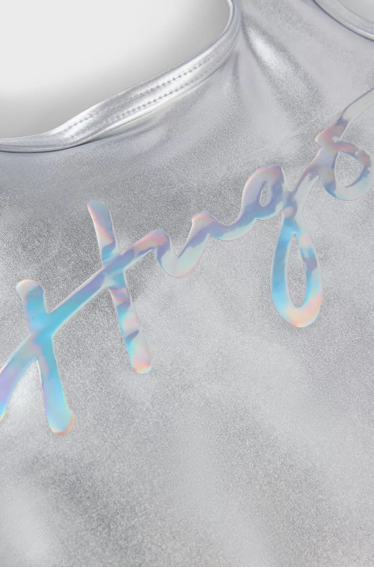 HUGO BOSS Badedragt Med Spejleffekt Og Metallisk Logo Til Børn Sølv Hot