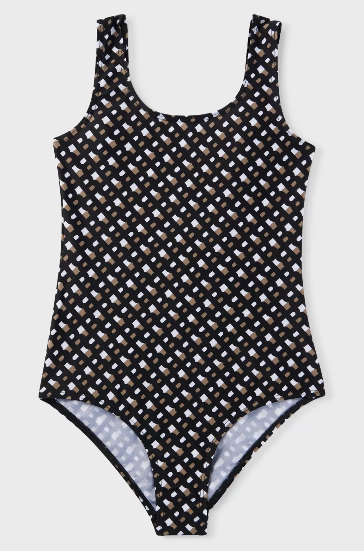 HUGO BOSS Badedragt Til Børn Med Dyb Rygudskæring Og Monogrammer Overalt Sort Shop