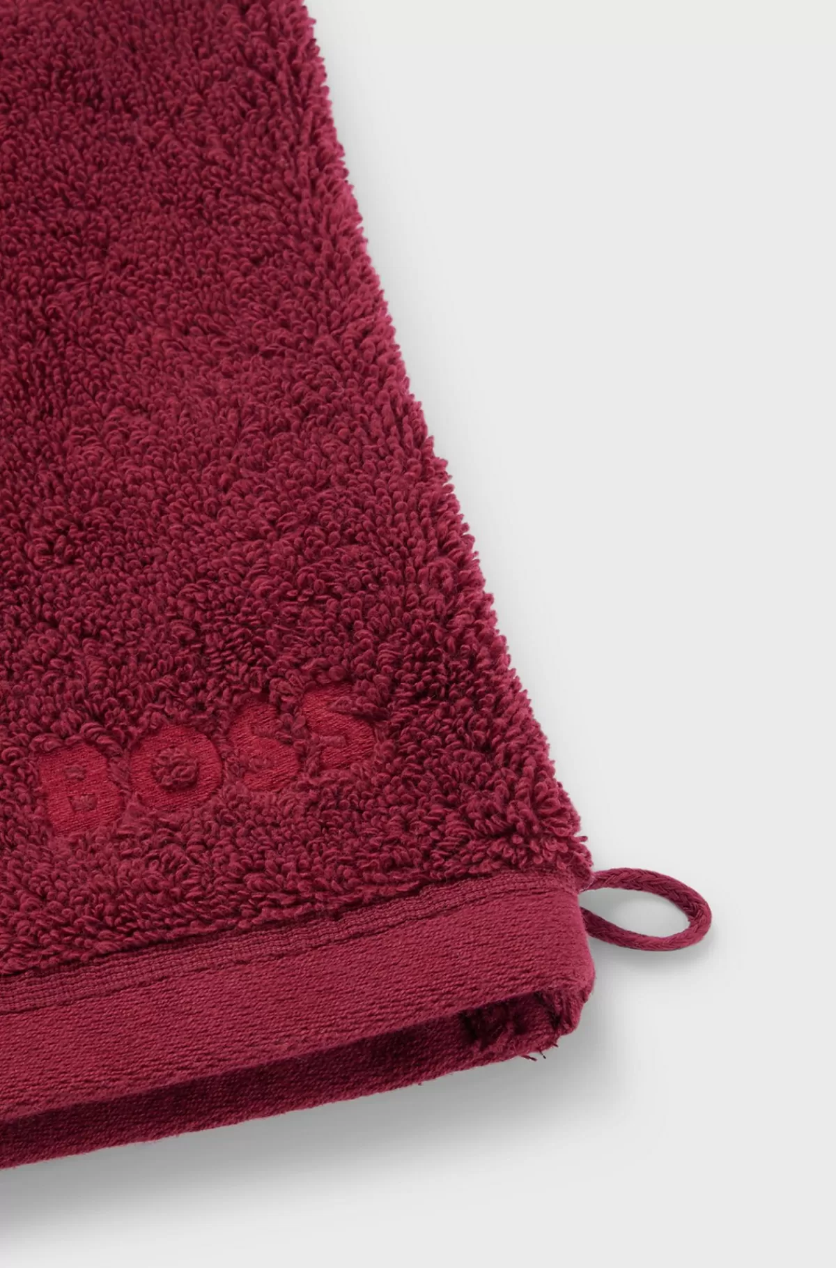 HUGO BOSS Badehandske Med Logo I ægæisk Bomuld Mørkerød Cheap