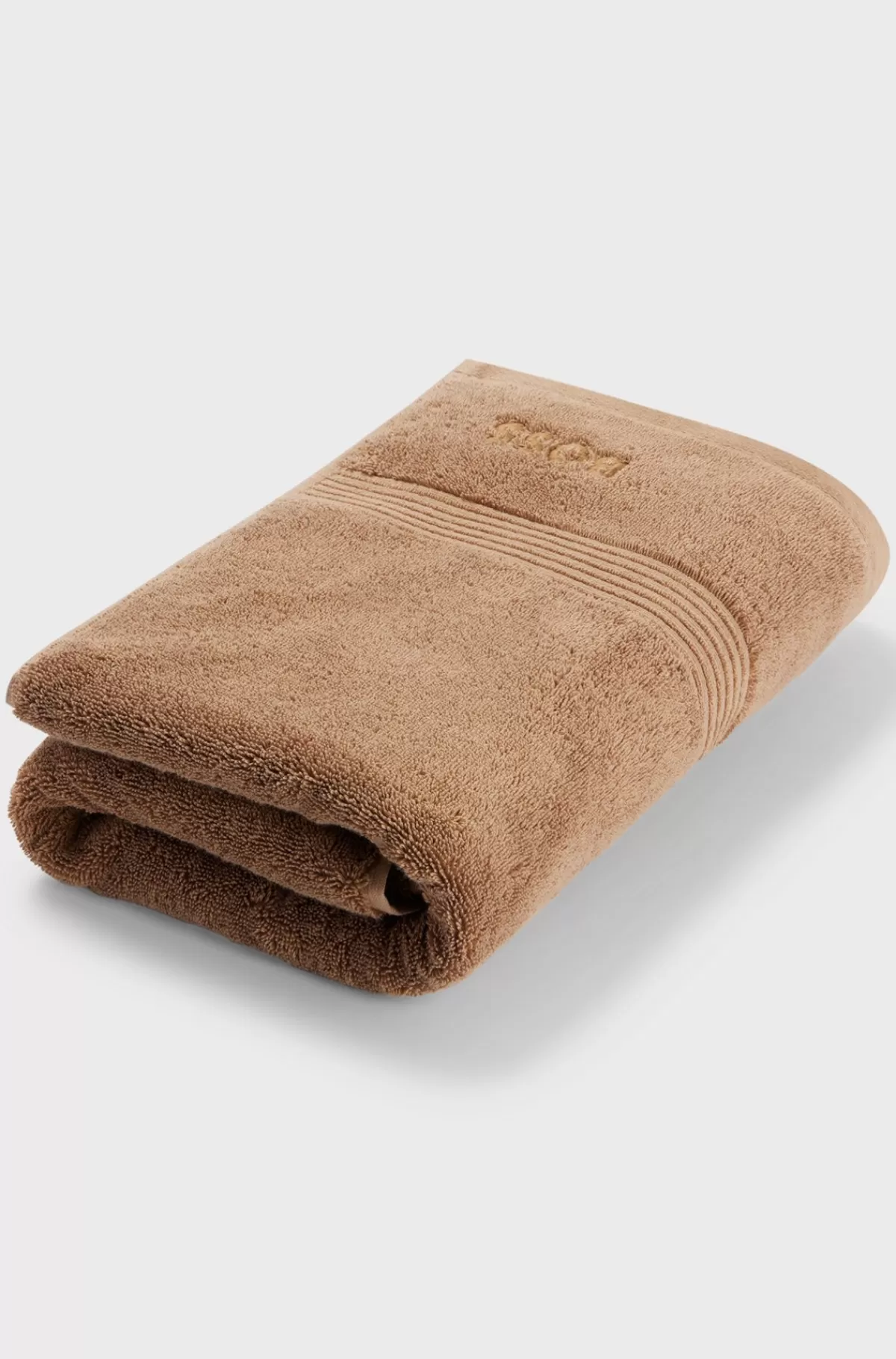HUGO BOSS Badehåndklæde Med Logo I ægæisk Bomuld Brun Shop