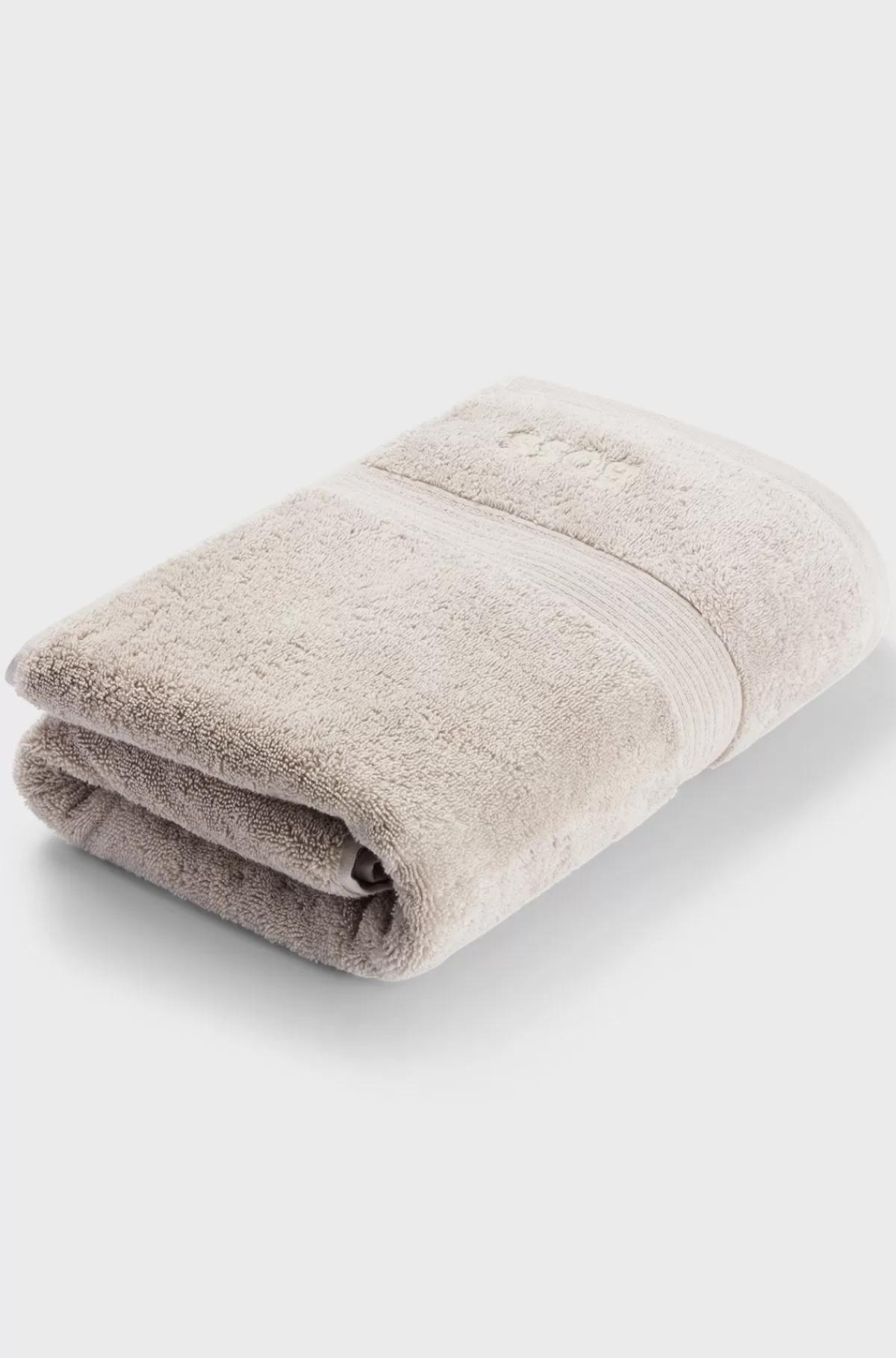 HUGO BOSS Badehåndklæde Med Logo I ægæisk Bomuld Lys beige Hot