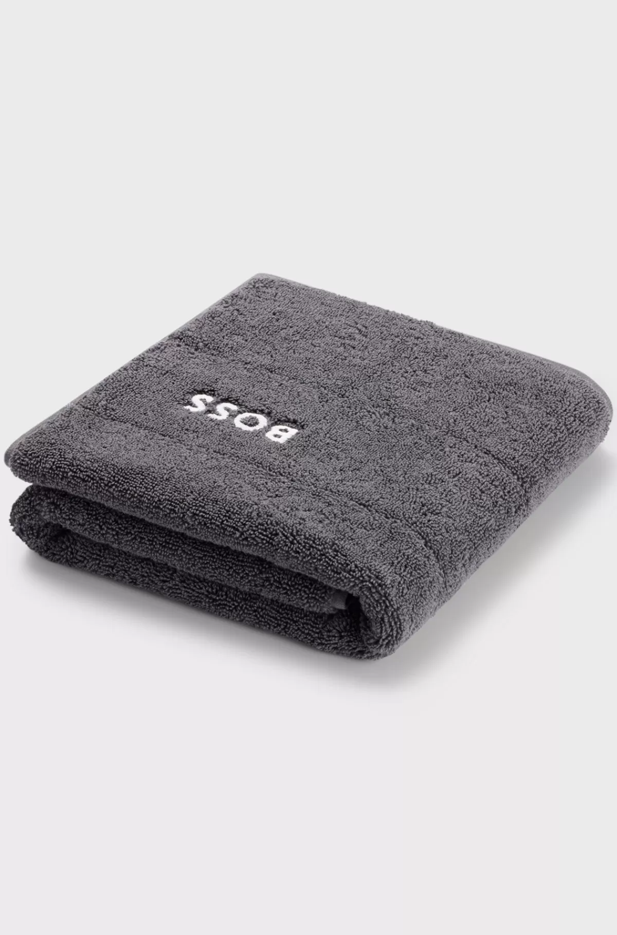 HUGO BOSS Bademåtte I Bomuld Med Broderet Logo I Kontrastfarve Mørkegrå Discount