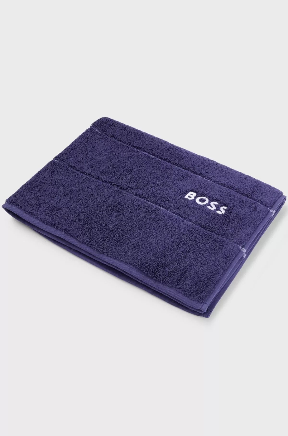 HUGO BOSS Bademåtte I Bomuld Med Broderet Logo I Kontrastfarve Mørkeblå Shop