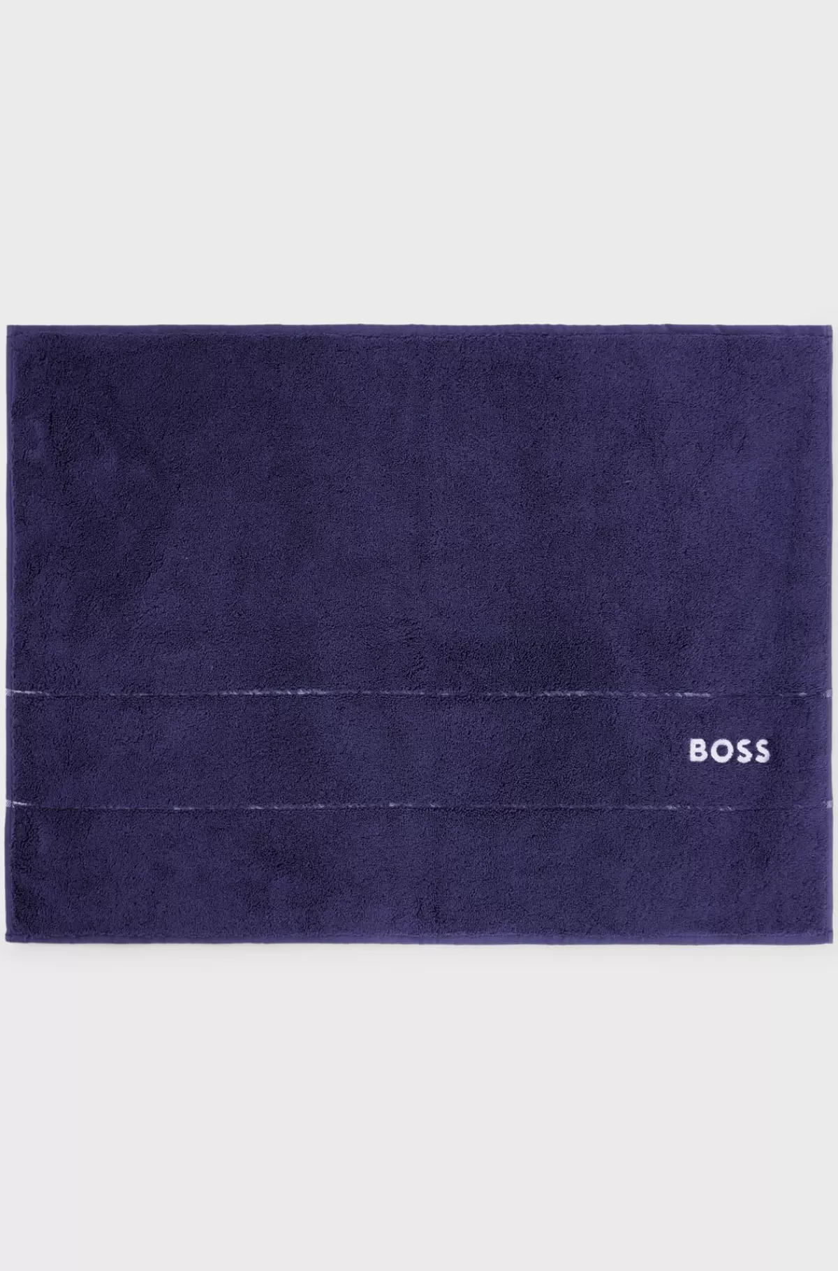HUGO BOSS Bademåtte I Bomuld Med Broderet Logo I Kontrastfarve Mørkeblå Shop