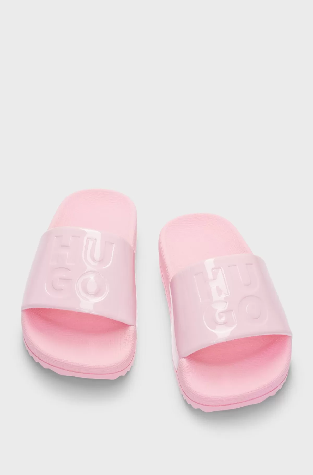 HUGO BOSS Badesandaler Til Børn Med Skinnende Effekt Og Stablet Logo Pink Fashion