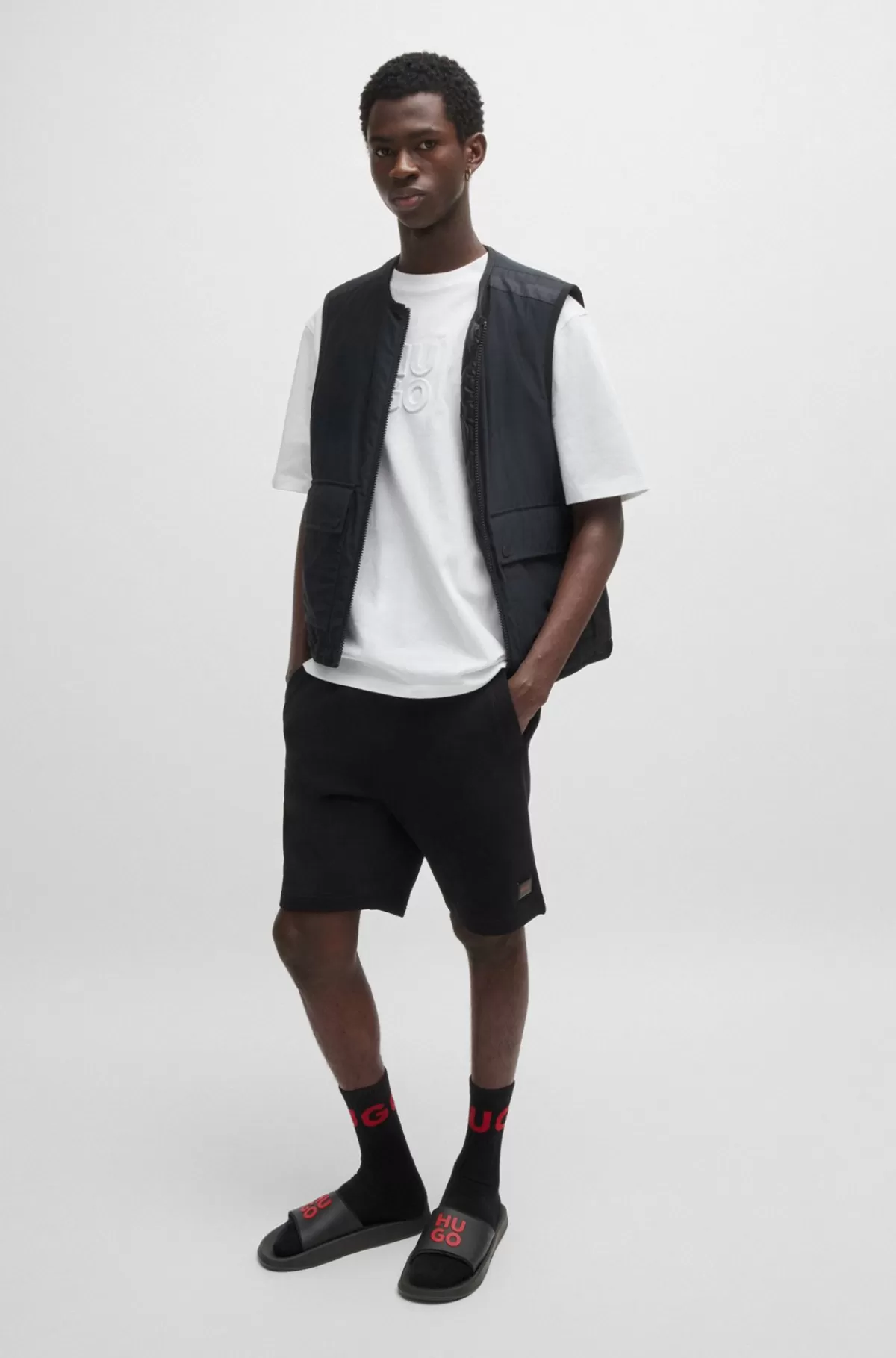 HUGO BOSS Badesandaler Med Logo På Stropperne Sort Fashion