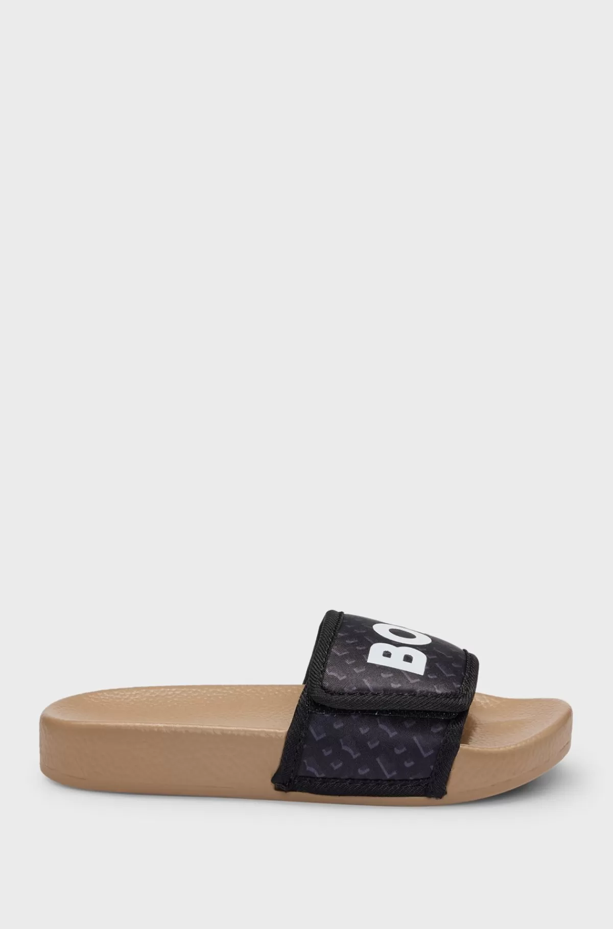 HUGO BOSS Badesandaler Til Børn Med Monogrammer Og Kontrastlogo Sort New