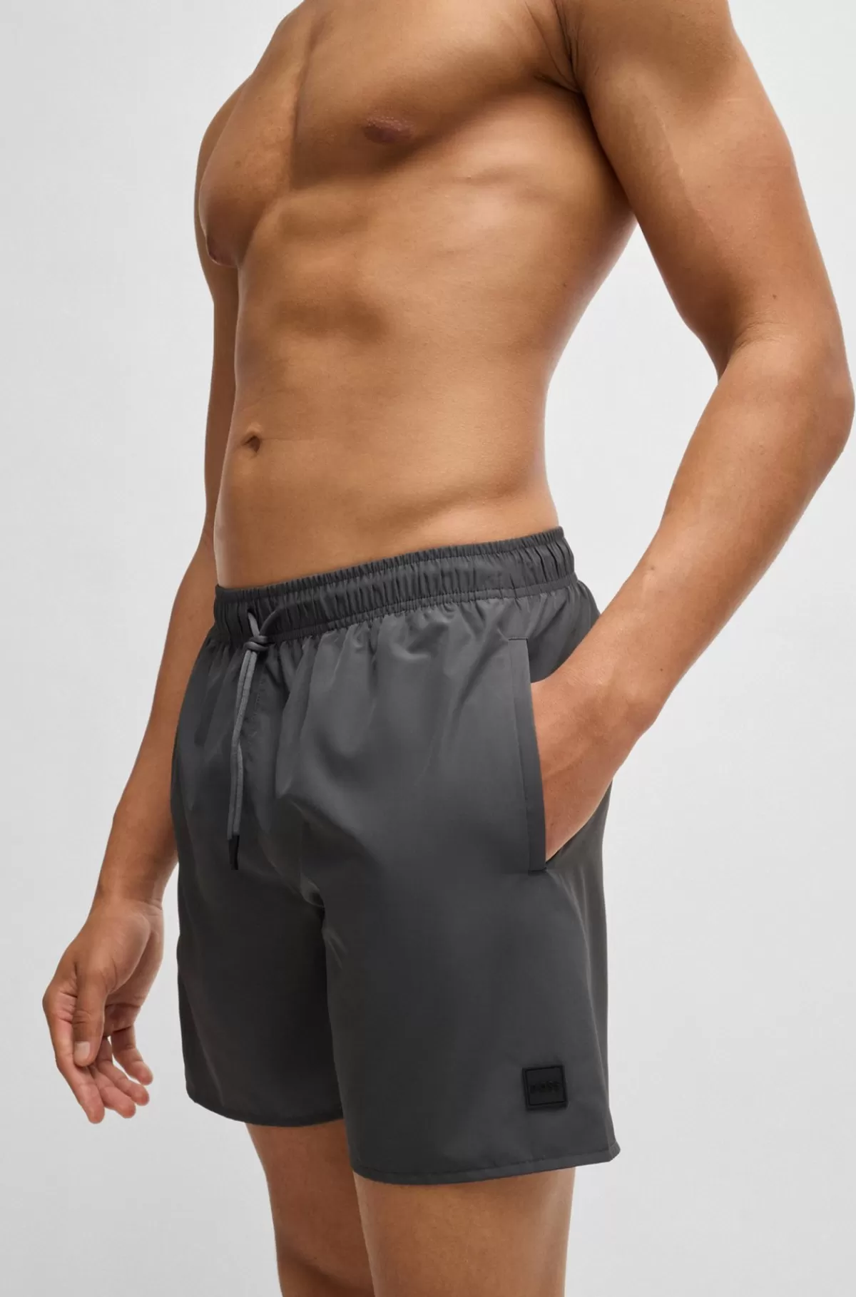 HUGO BOSS Badeshorts Med Cargolomme Og Logomærkat Mørkegrå Fashion