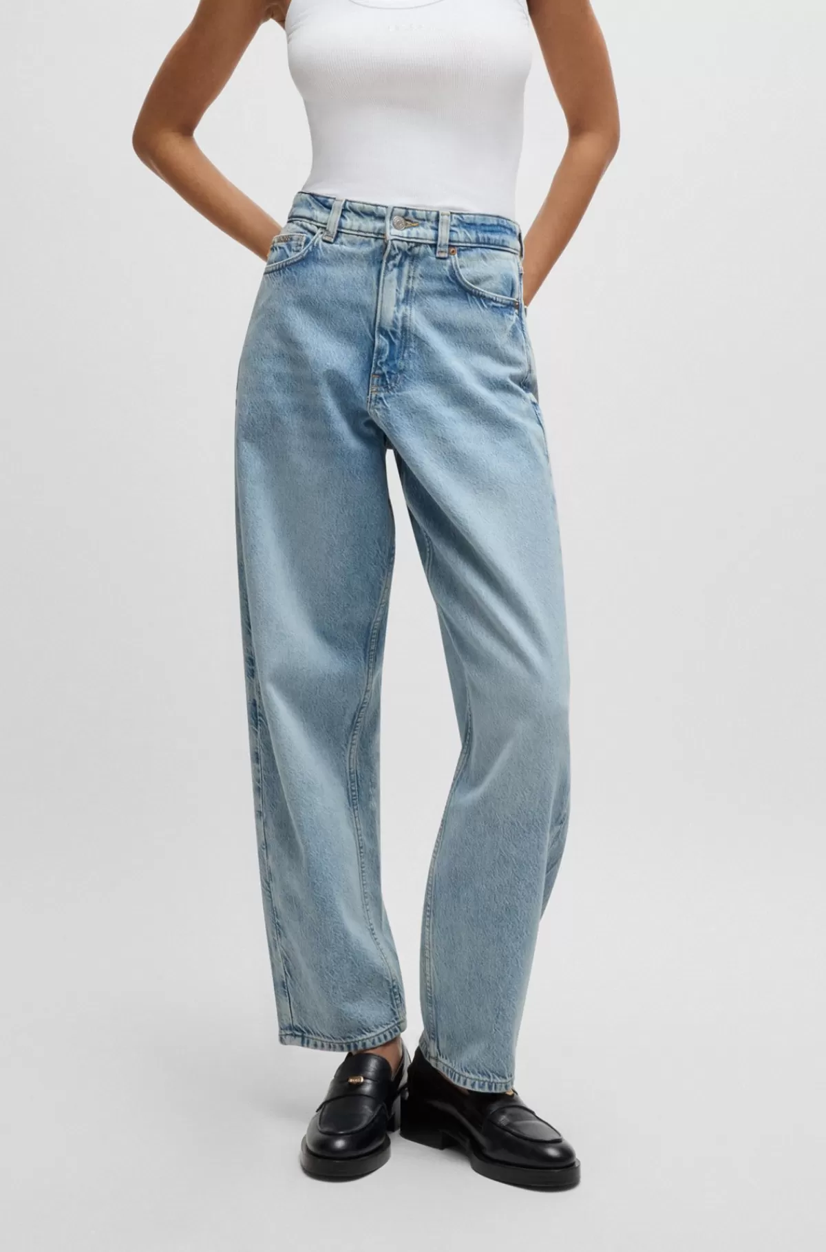HUGO BOSS Balloonjeans I Denim Lyseblå Store