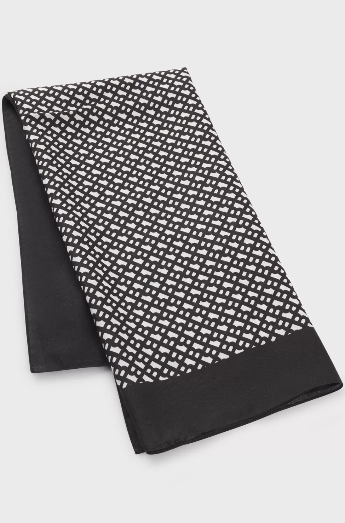 HUGO BOSS Bandana I Silke Med Trachten-monogram Hvid/sort Sale