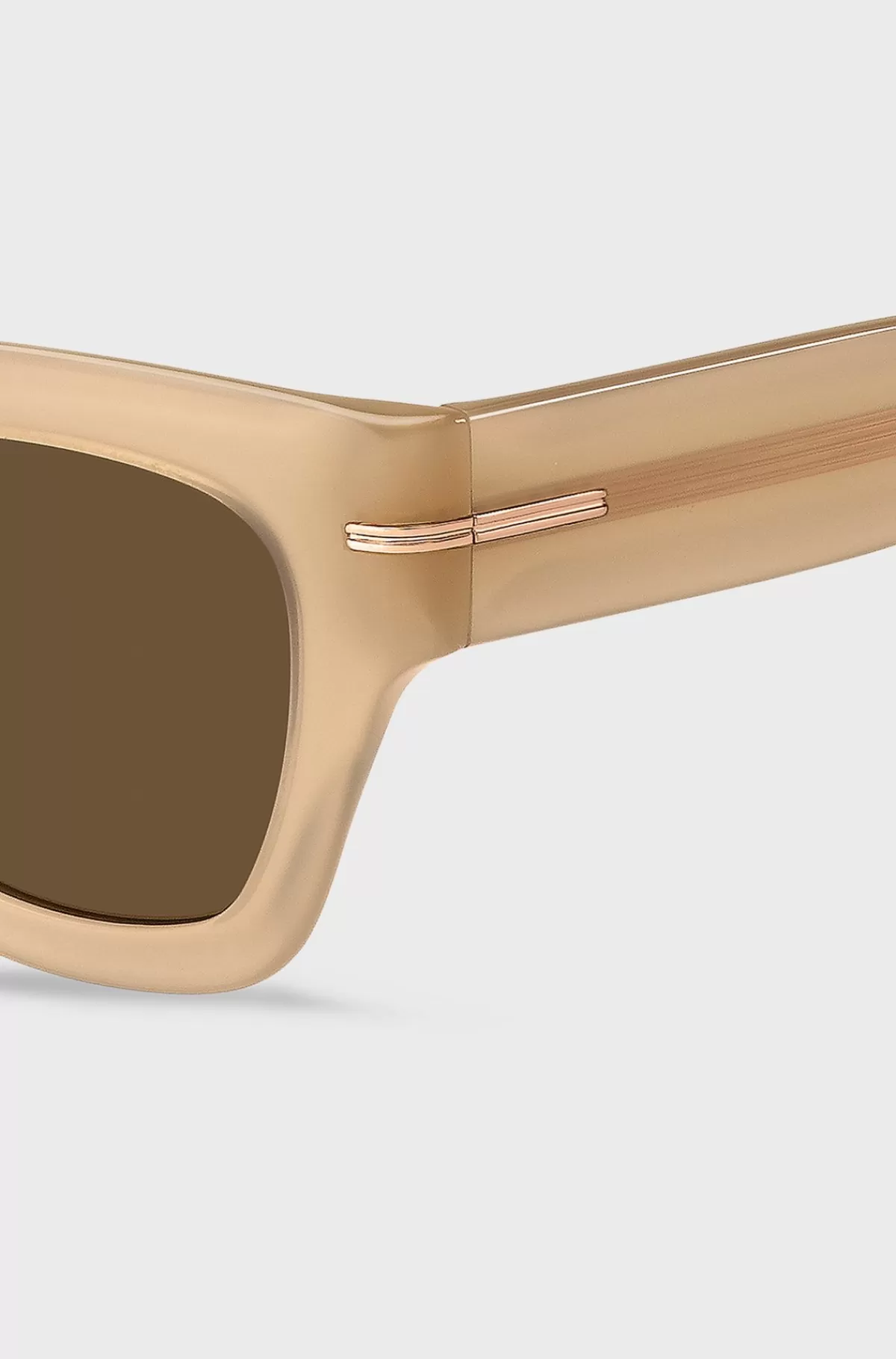 HUGO BOSS Acetatsolbriller Med Guldfarvet Signaturdetalje Beige Cheap