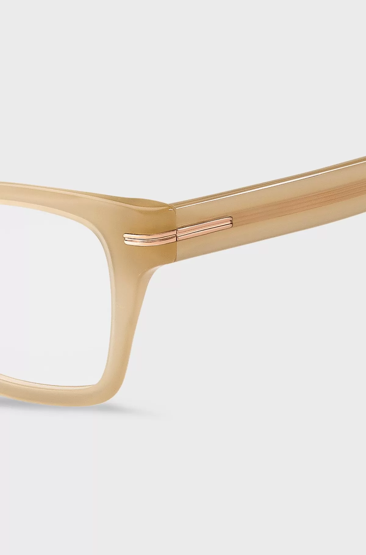 HUGO BOSS Acetat-stel Med Guldfarvet Signaturdetalje Til Briller Med Styrke Beige Cheap