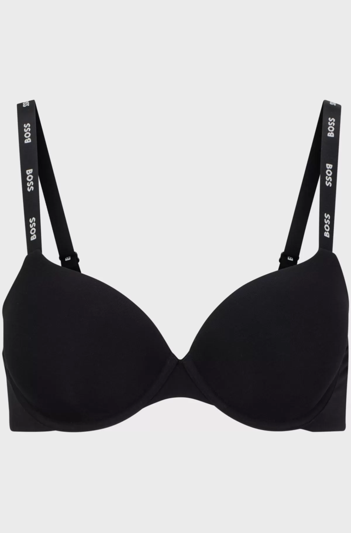 HUGO BOSS Bøjle-BH Med Justerbare Logostropper I Jersey Med Stræk Sort Shop