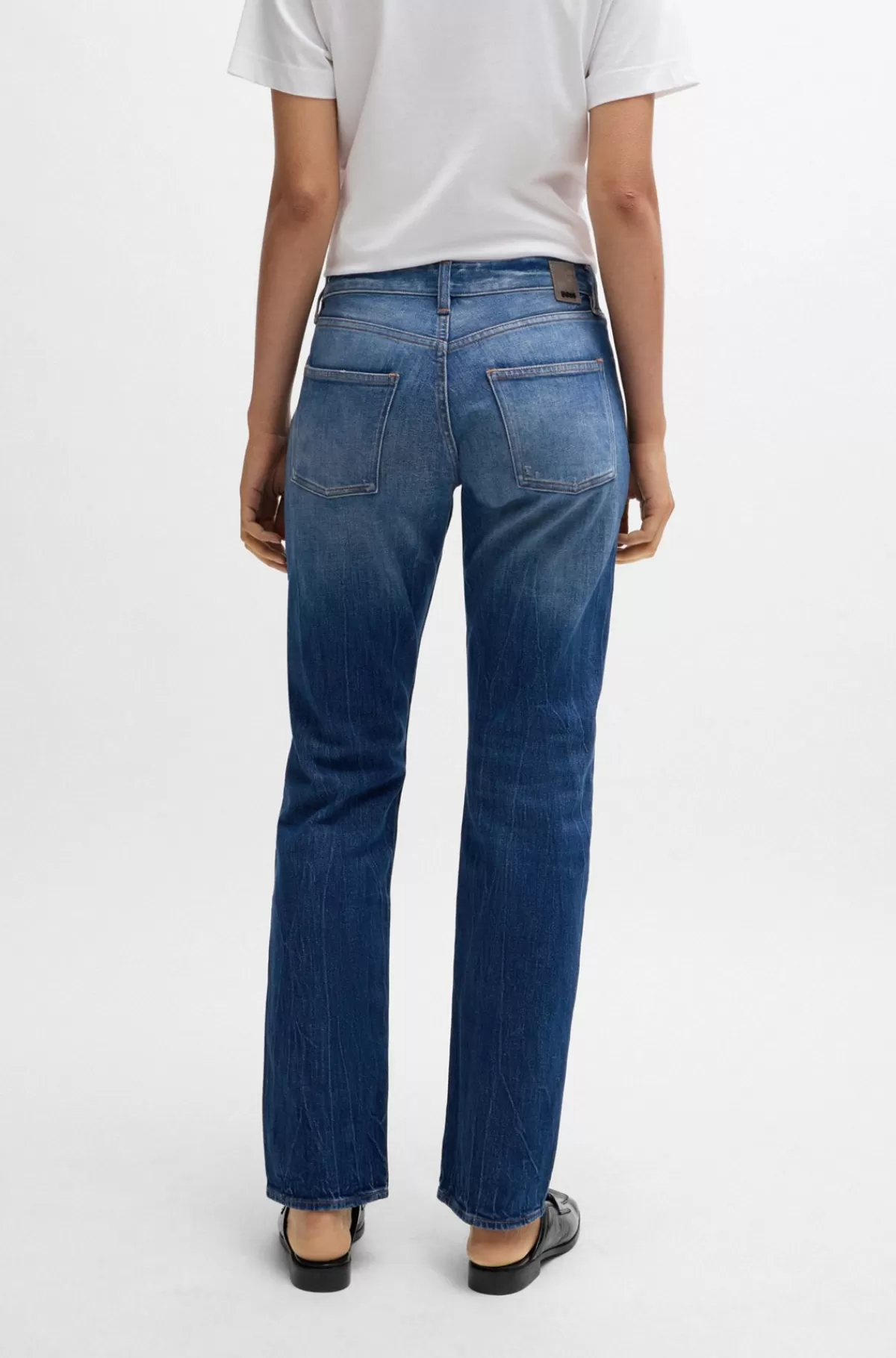 HUGO BOSS Jeans I Behagelig Denim Med Stræk Blå Sale