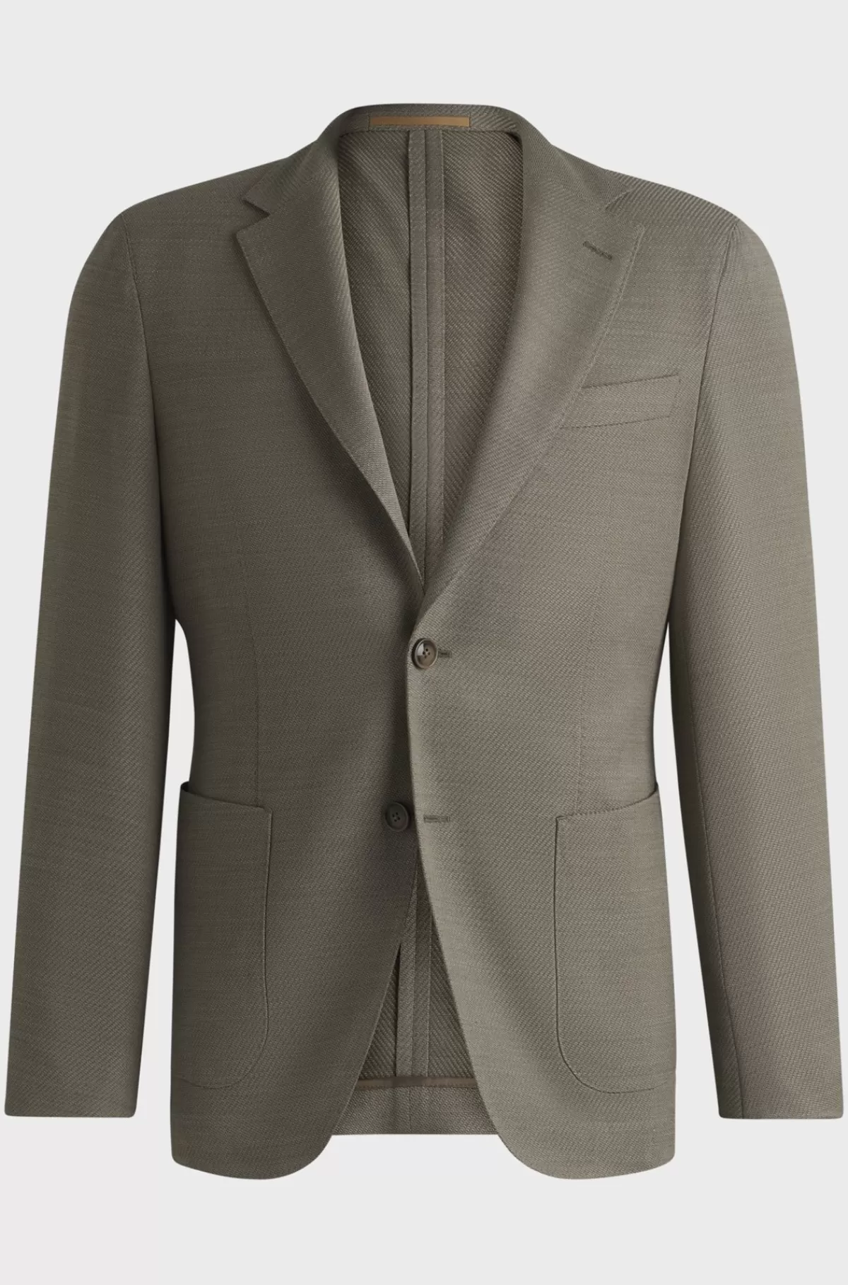 HUGO BOSS Blazer Med Slim Fit I Uldblanding Med Performance-stræk Lysegrøn Shop