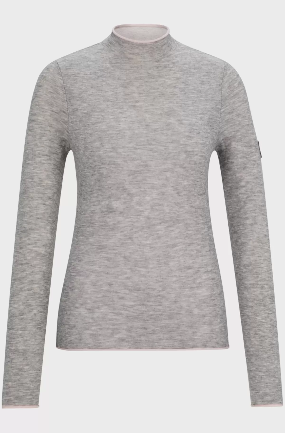 HUGO BOSS Blød Strikket Sweater Til Hestesport Med Tofarvet Effekt Lysegrå New