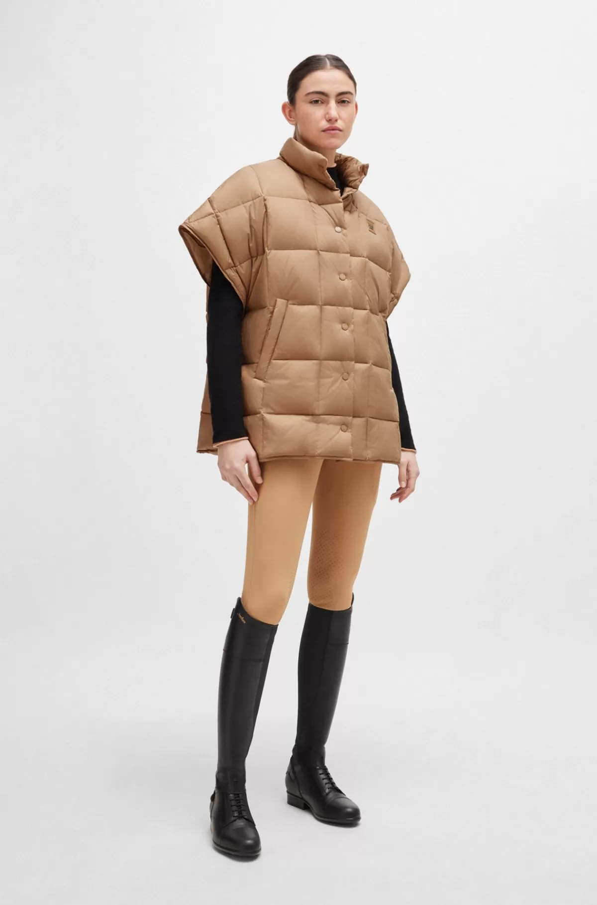 HUGO BOSS Blød Strikket Sweater Til Hestesport Med Tofarvet Effekt Sort Online