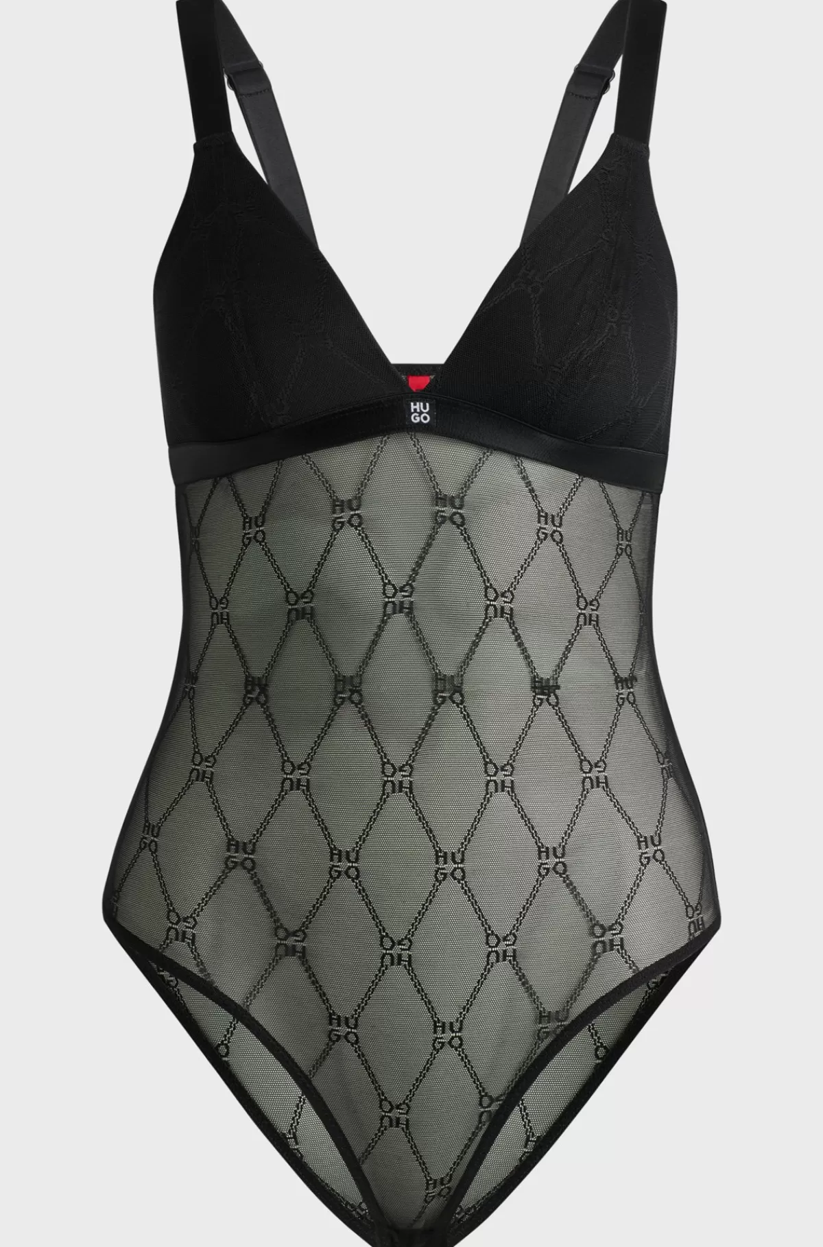 HUGO BOSS Bodysuit Med Kædemønster Og Polstring Sort Best