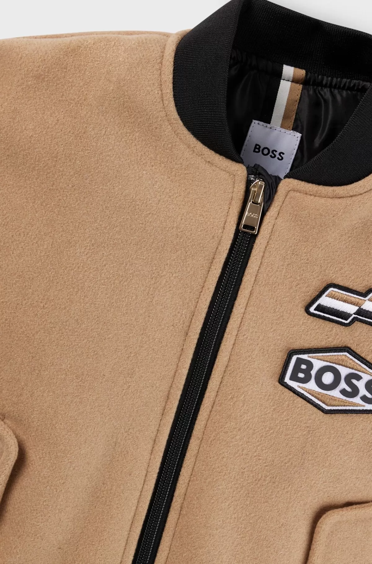 HUGO BOSS Bomberjakke Med Brandede Mærker Til Børn Brun Best Sale