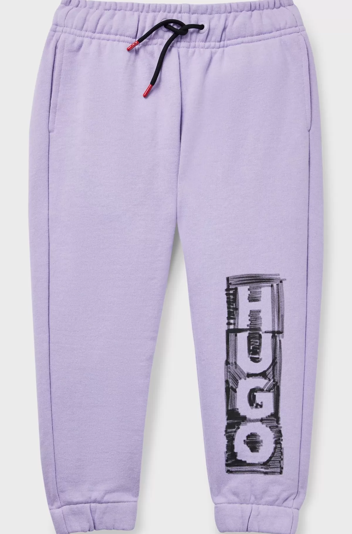 HUGO BOSS Bomuldsblandede Tracksuit-bukser Med Logo I Tusch-stil Til Børn Lyslilla Cheap
