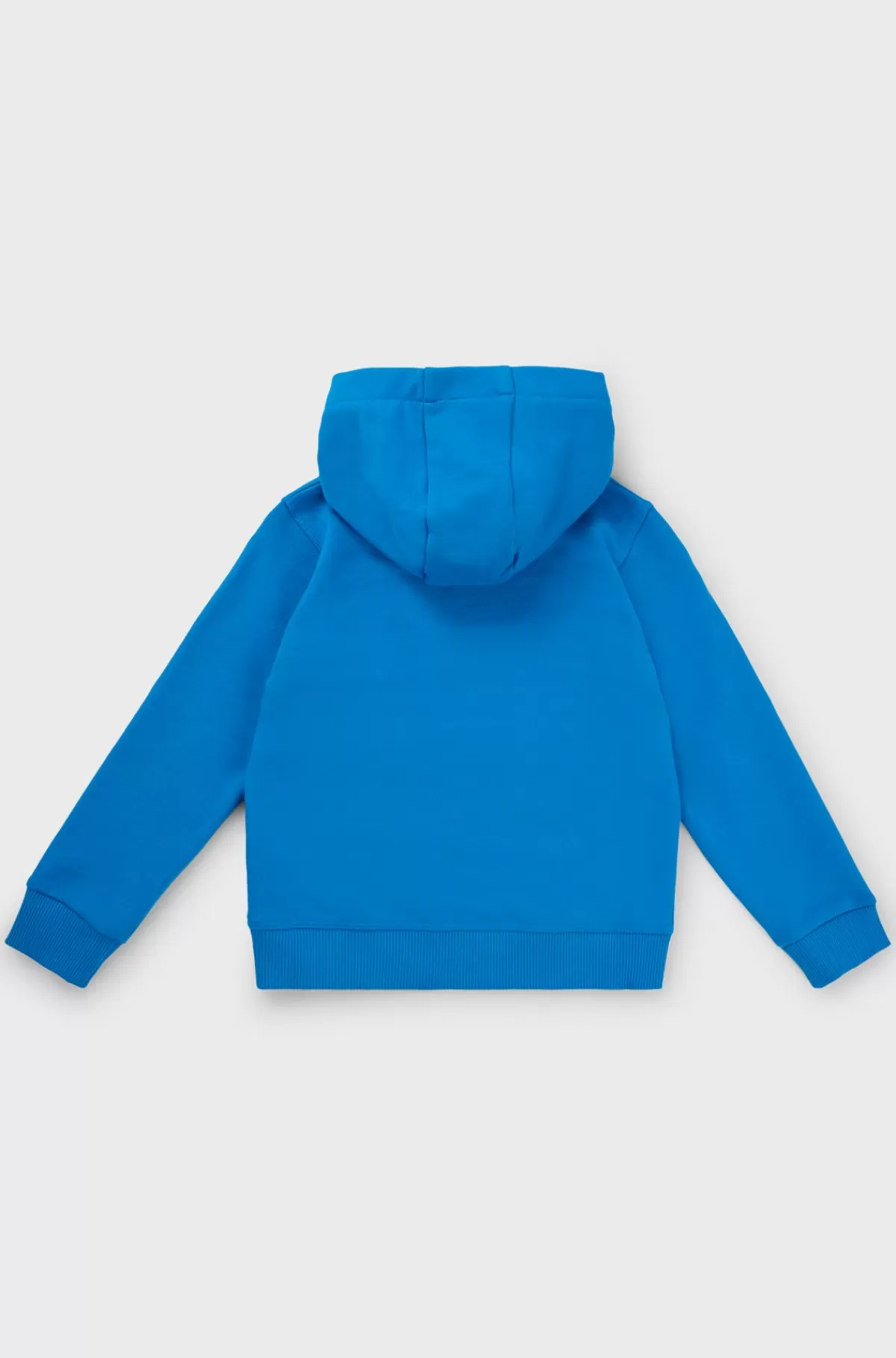 HUGO BOSS Bomuldsblandet Hættetrøje Med Stablet Logo Til Børn Blå Fashion