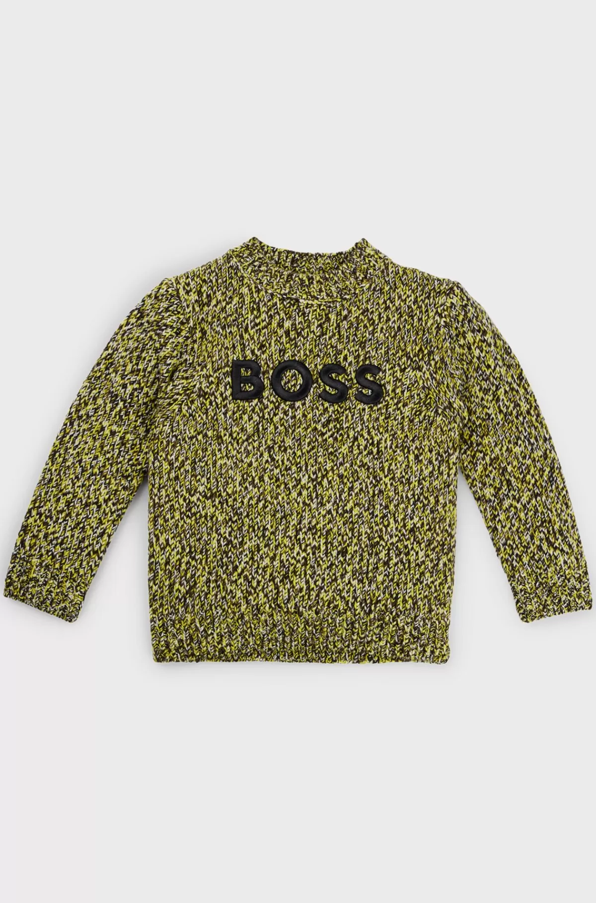 HUGO BOSS Bomuldsblandet Sweater Med Broderet Logo Til Børn Mørkegrøn Store