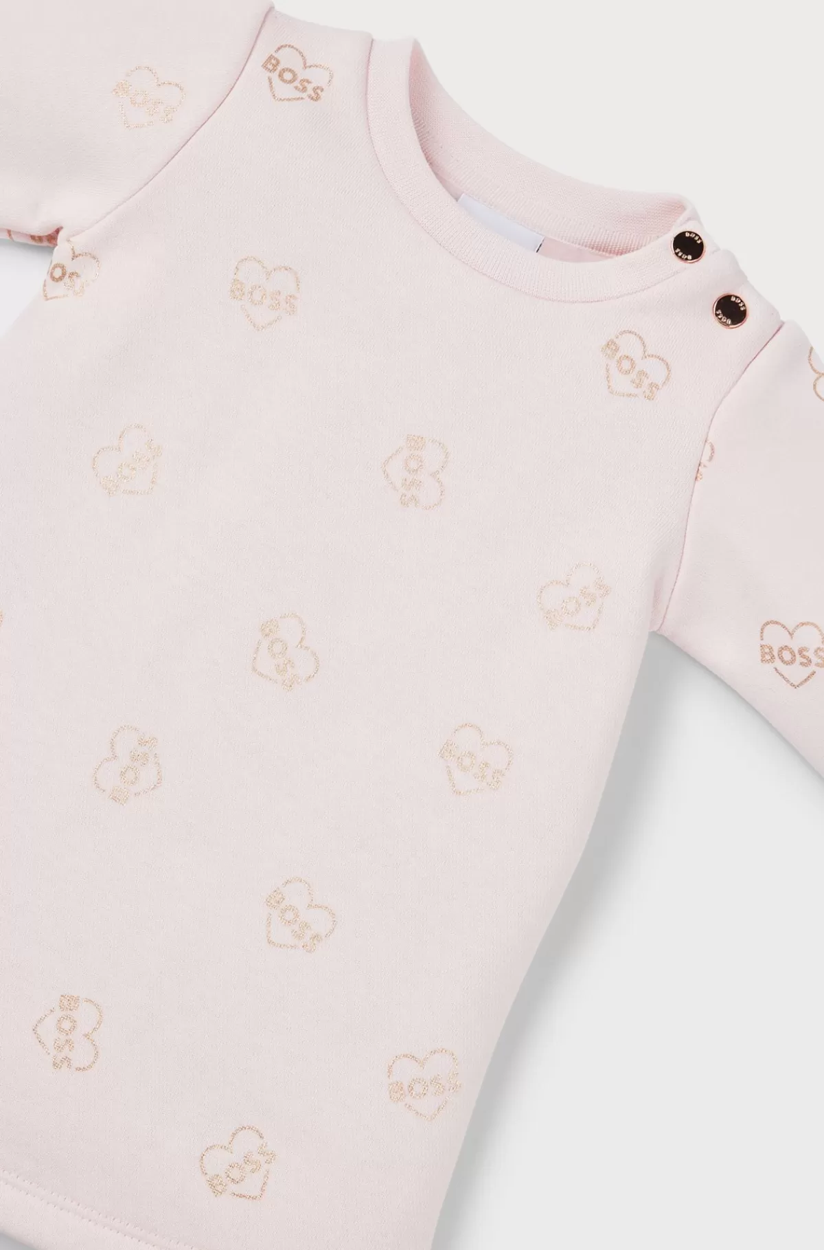 HUGO BOSS Bomuldskjole Til Babyer I Bomuldsblanding Med Logoprint Lys pink Cheap