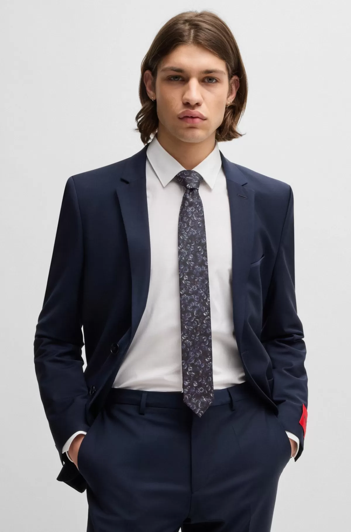HUGO BOSS Bomuldsslips Med Gotisk Rosemotiv Mønstret Sale