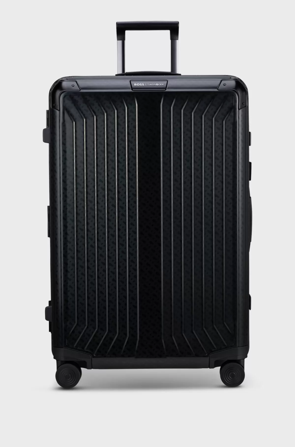 HUGO BOSS BOSS | Samsonite-kuffert I Anodiseret Aluminium Med Monogrammer Sort Best