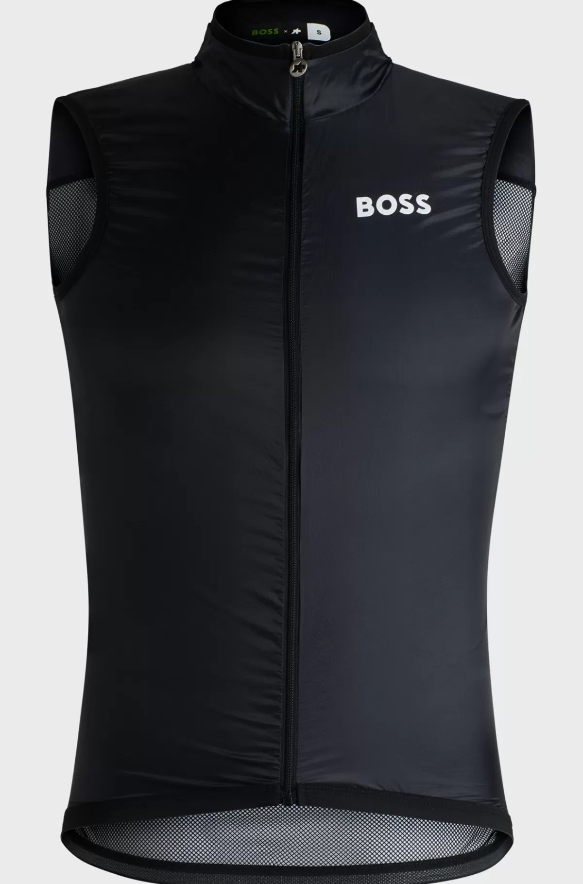 HUGO BOSS BOSS X ASSOS Sammenfoldelig Vindvest Med åndbar Meshryg Sort Outlet