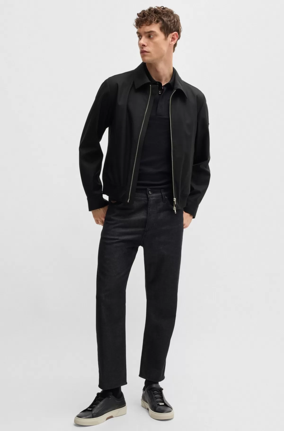 HUGO BOSS BOSS X ASTON MARTIN Bomberjakke I Vandskyende Uld Sort Cheap