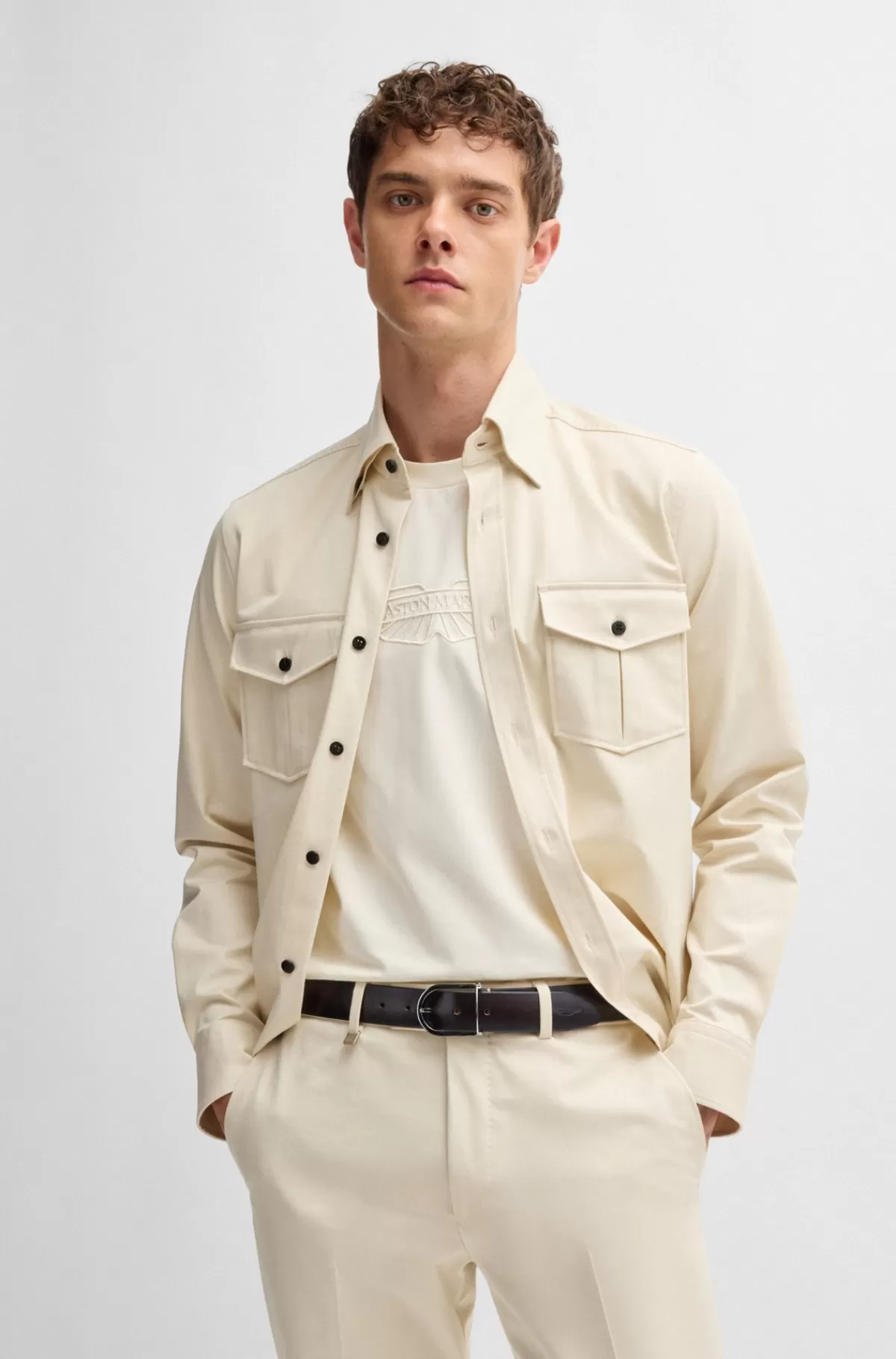 HUGO BOSS BOSS X ASTON MARTIN Læderbælte Med Præget Logo Mørkebrun Best