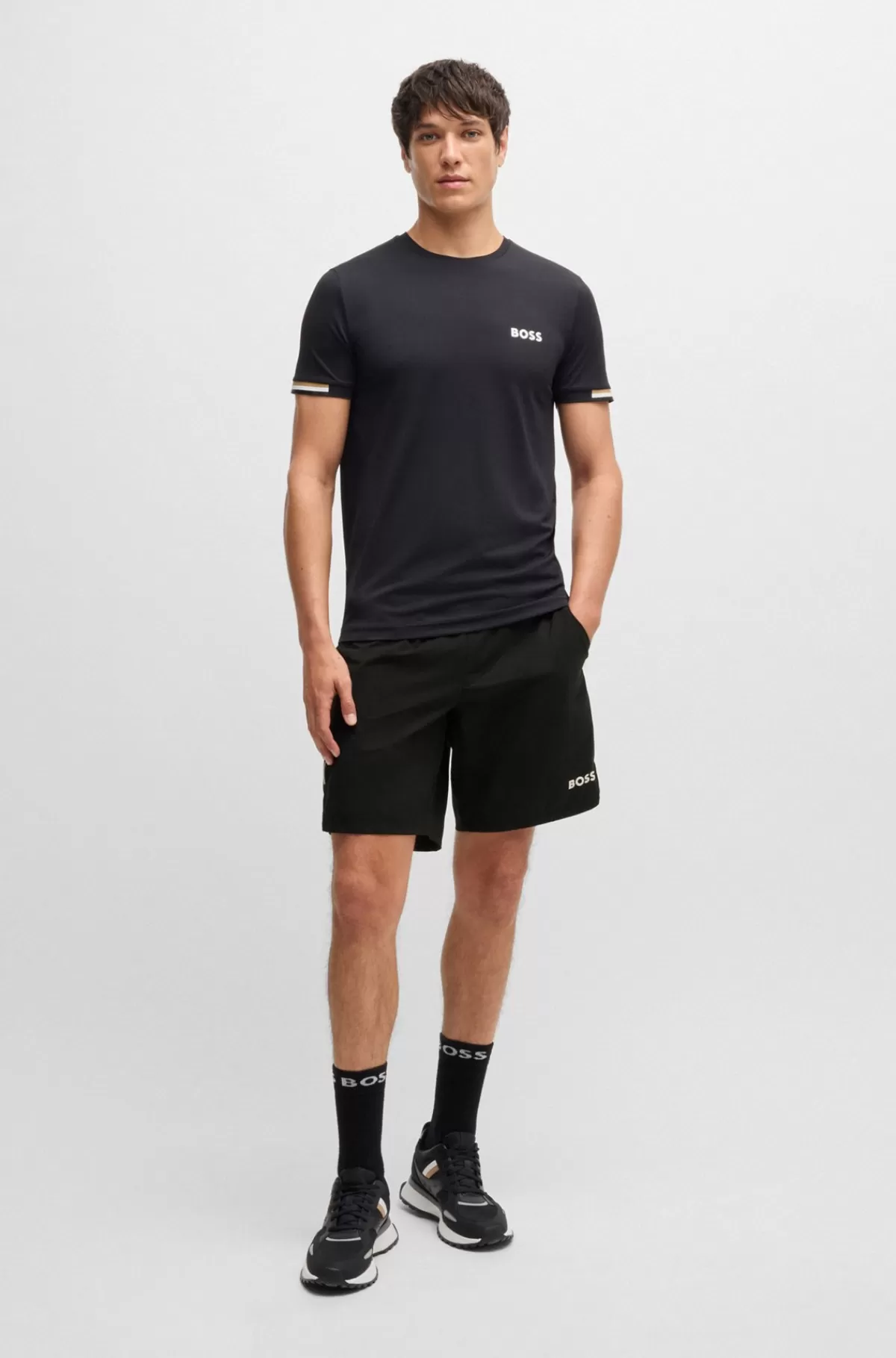 HUGO BOSS BOSS X Matteo Berrettini Tennisshorts Med Firevejsstræk Sort Hot