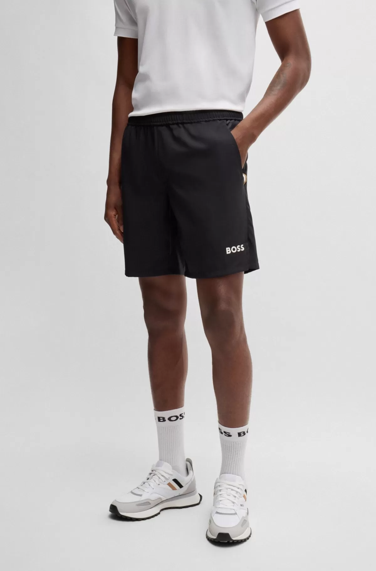 HUGO BOSS BOSS X Matteo Berrettini-shorts I Hurtigtørrende Stof Mørkeblå Cheap