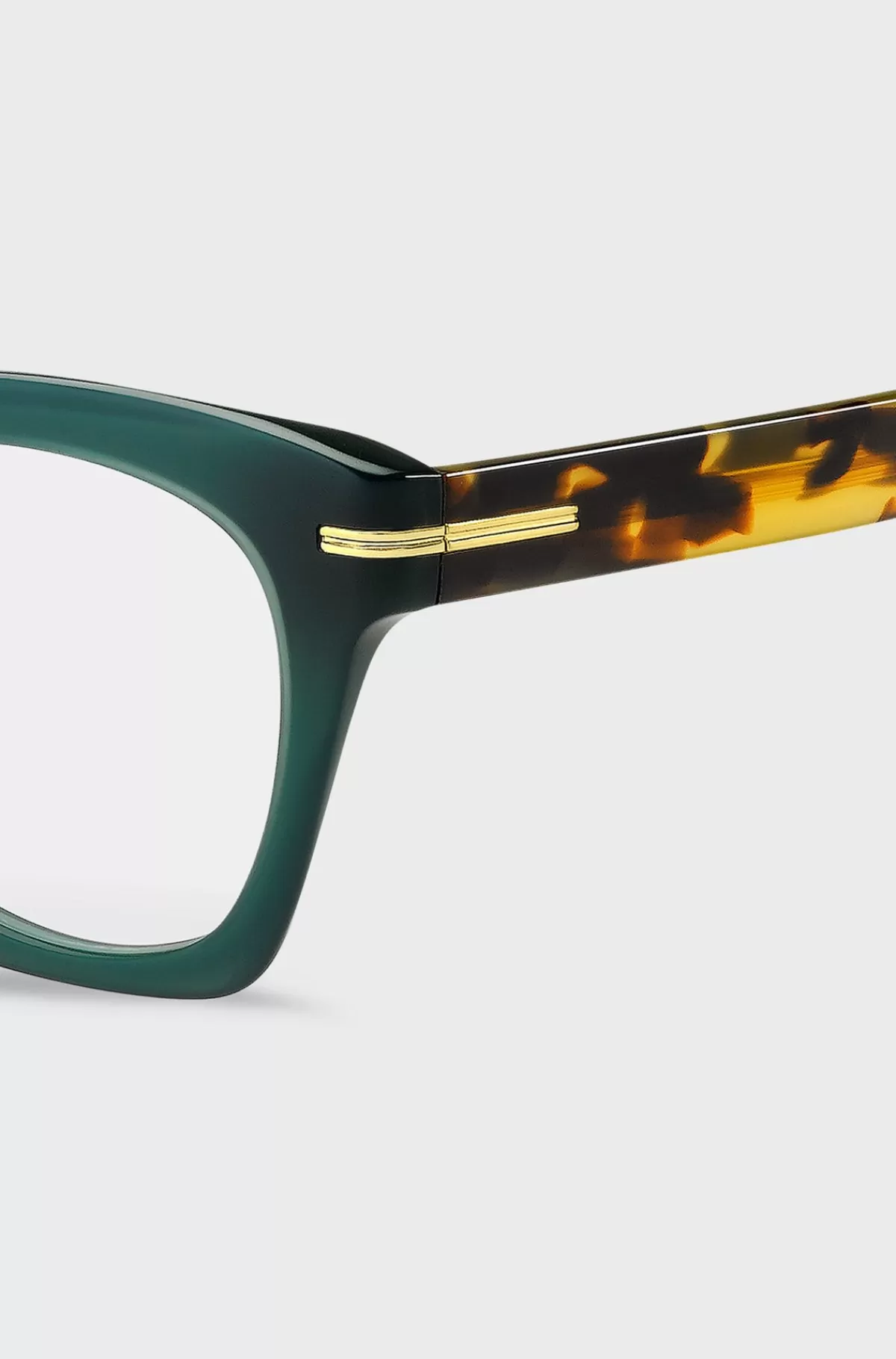 HUGO BOSS Briller Med Styrke I Grønt Acetat Med Havana-stænger Mønstret New