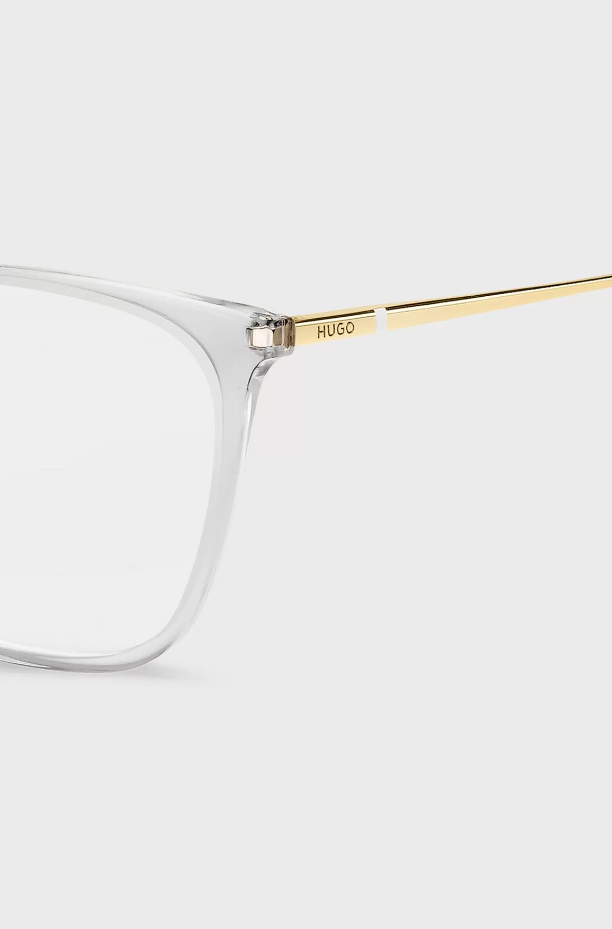 HUGO BOSS Brillestel I t Acetat Med Guldfarvede Stænger Gennemsigtig New