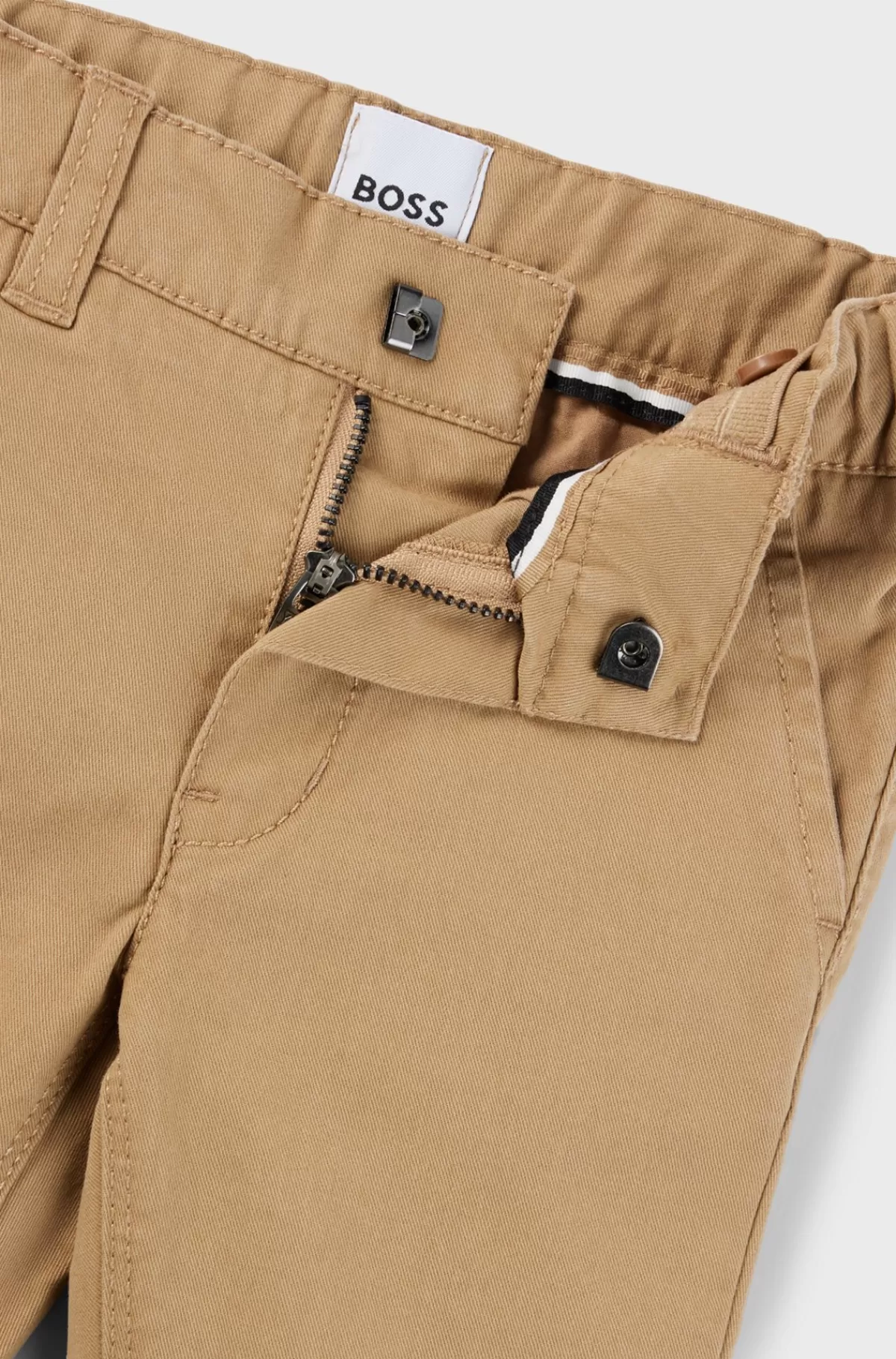 HUGO BOSS Børnebukser I Bomuldstwill Med Stræk Brun Fashion