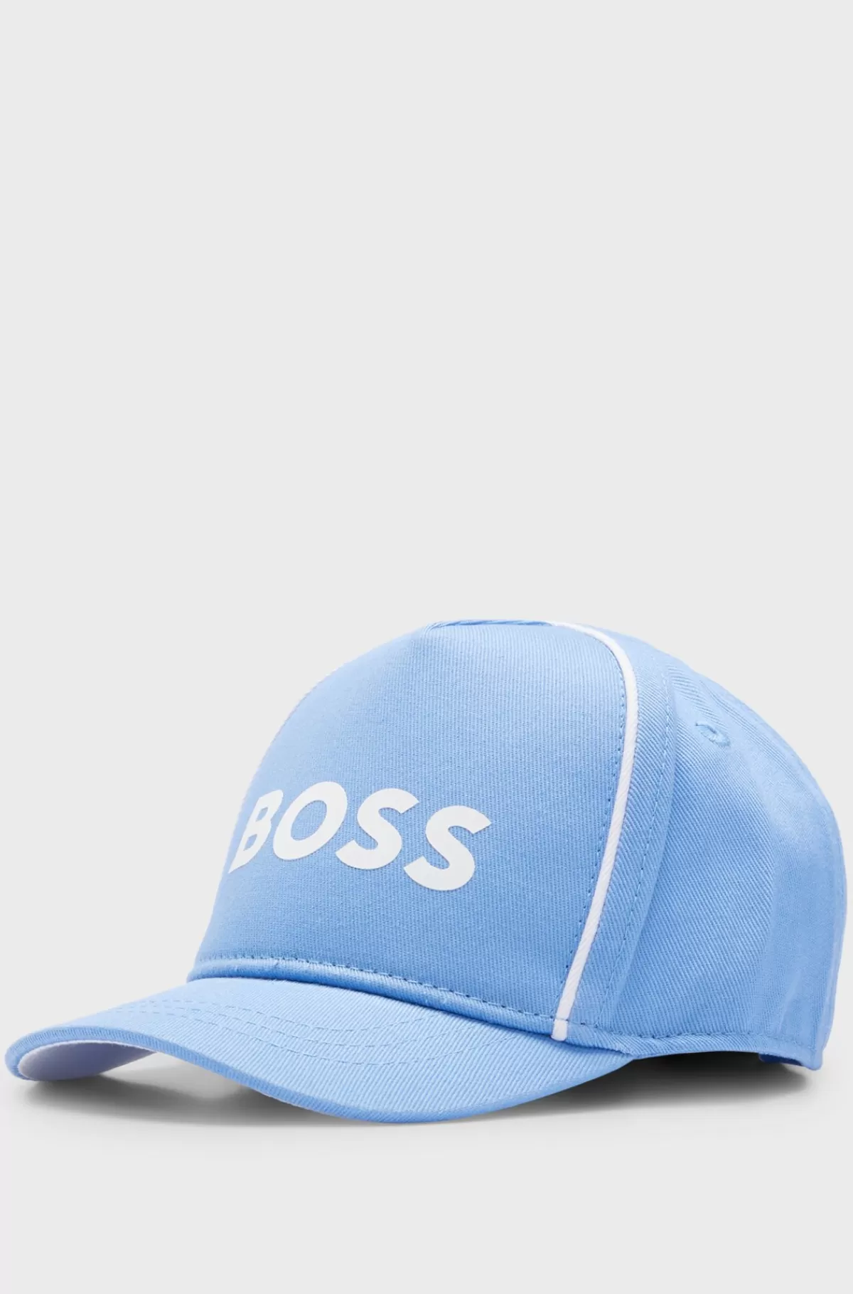 HUGO BOSS Børnekasket I Bomuldstwill Med Logo I Kontrastfarve Og Kantbånd Lyseblå Hot