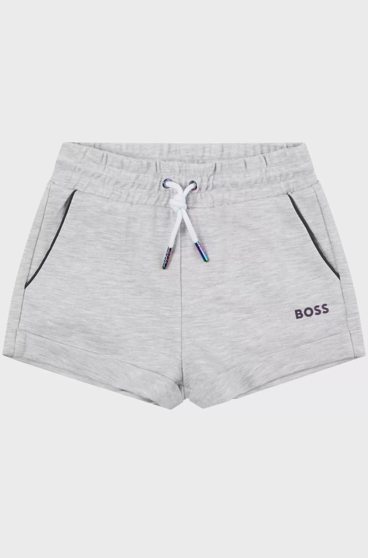 HUGO BOSS Børneshorts Med Mesh-lommer Og Trykt Logo Lysegrå Hot